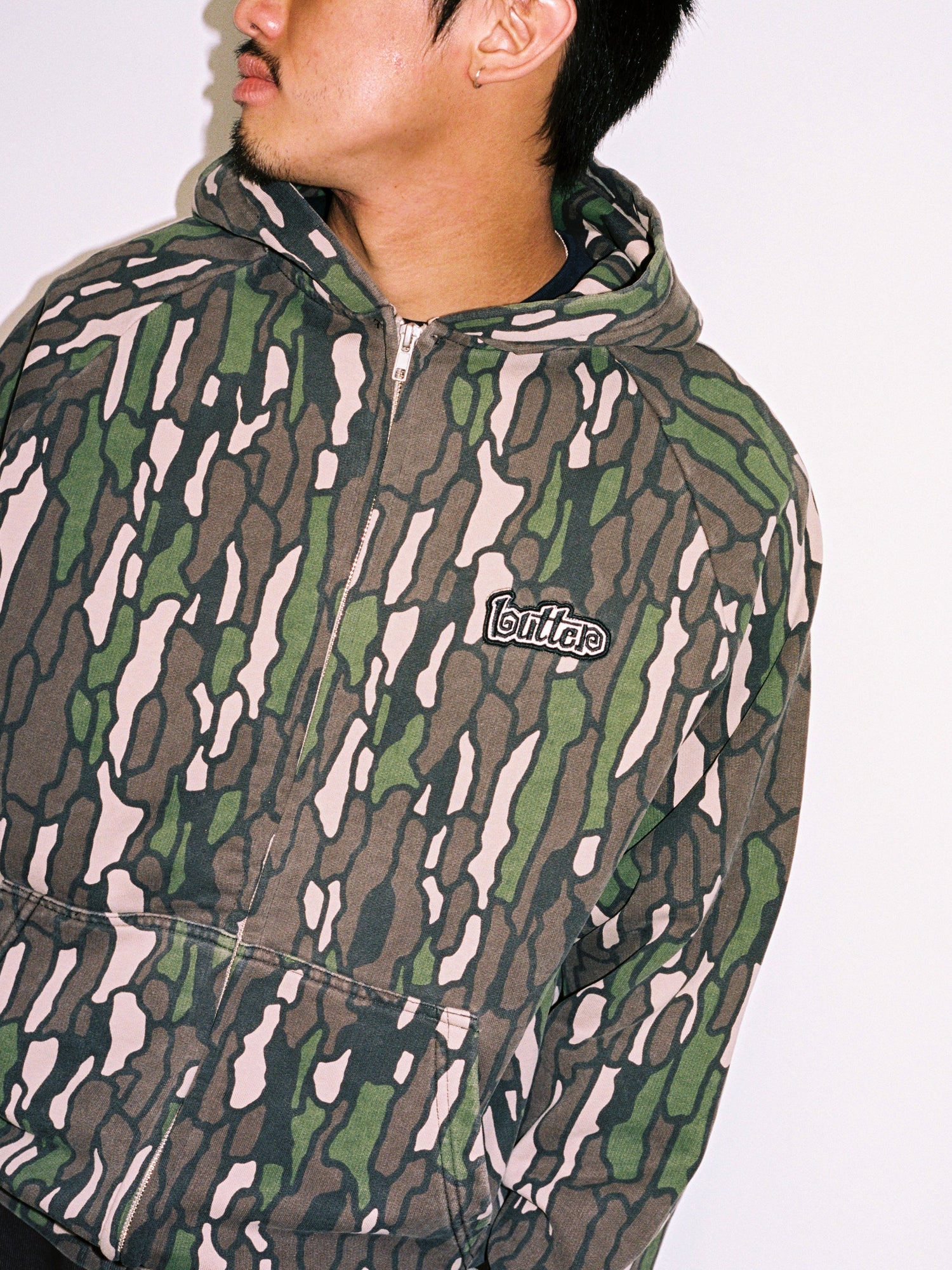 Swirl Zip-Thru Hood, Camo