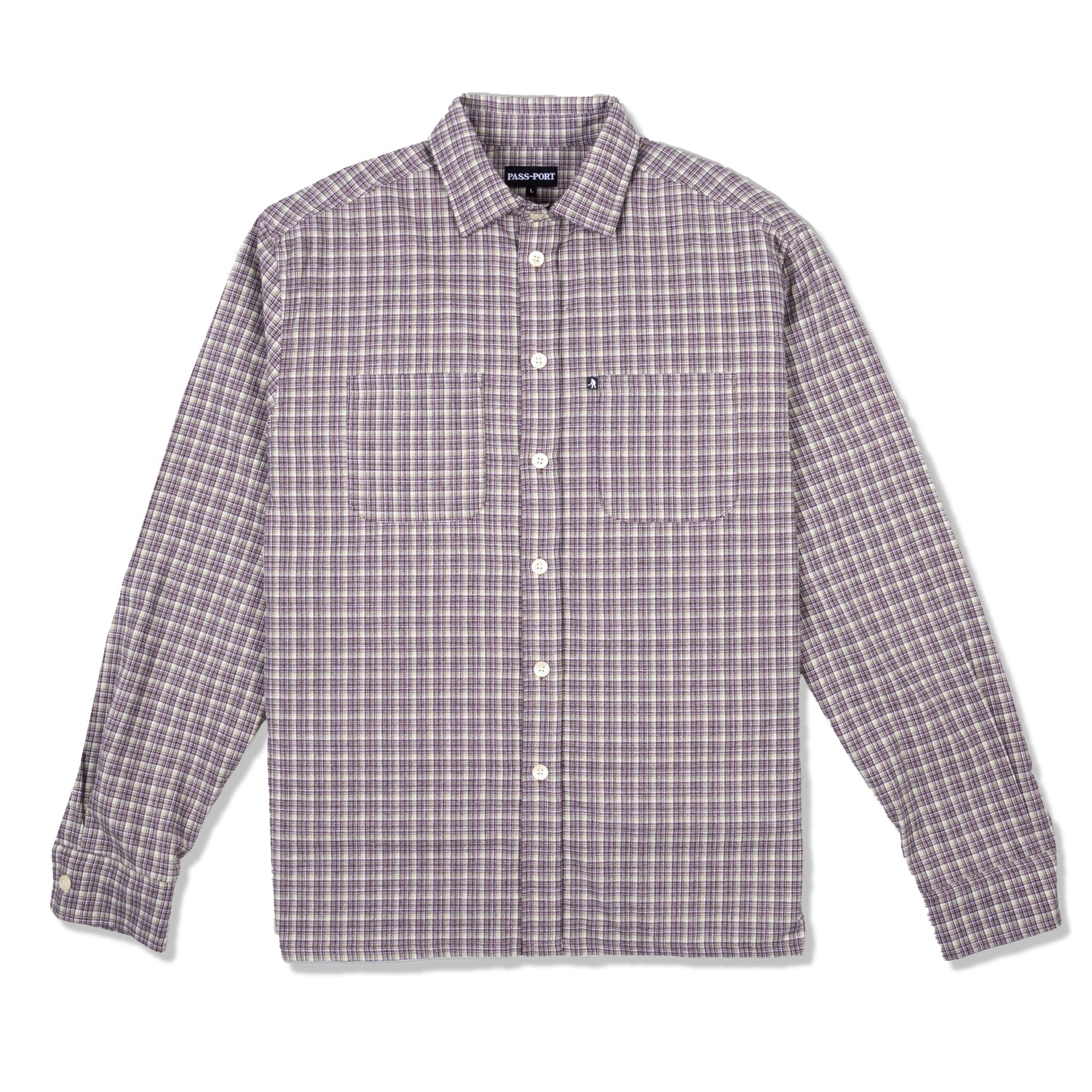 Workers Check L/S Shirt, Choc Mint