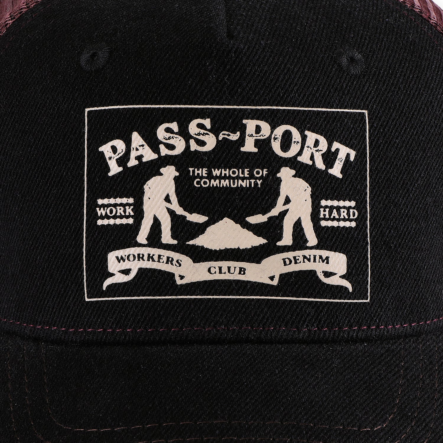 Workers club denim Packers Trucker Hat, Washed Black