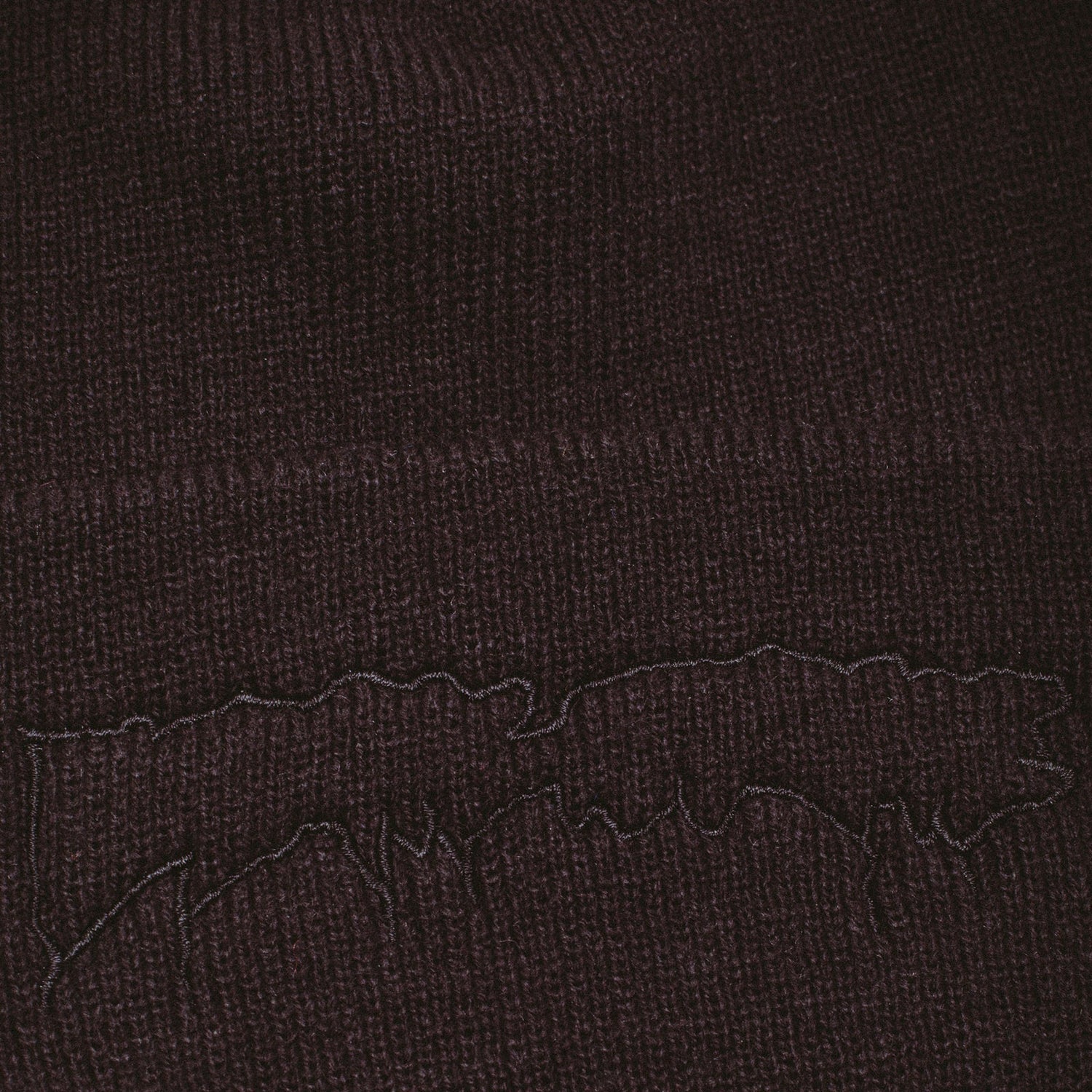 Drip Embroidered Beanie, Black