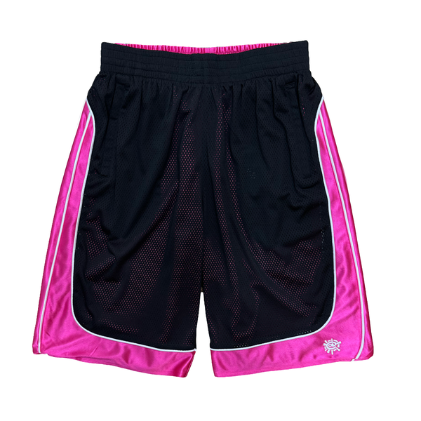 Always Do What You Should Do Reversible Court Short, Black / Fuchsia