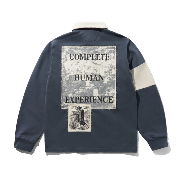 Lo-Fi Applique Rugby Polo, Navy / Cream