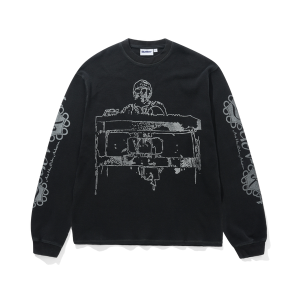 Butter Goods Arkestra L/S Waffle Top, Washed Black