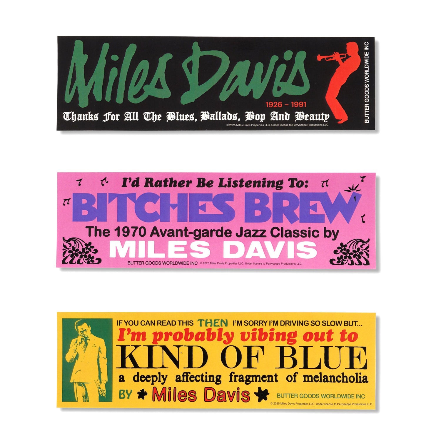 Miles Bumper Sticker Pack, Multi