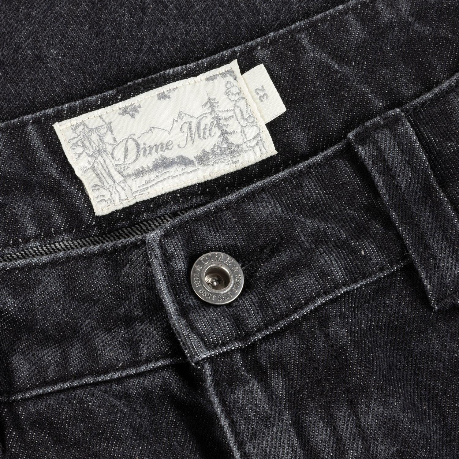 Relaxed Denim Jeans, Sandblasted Black