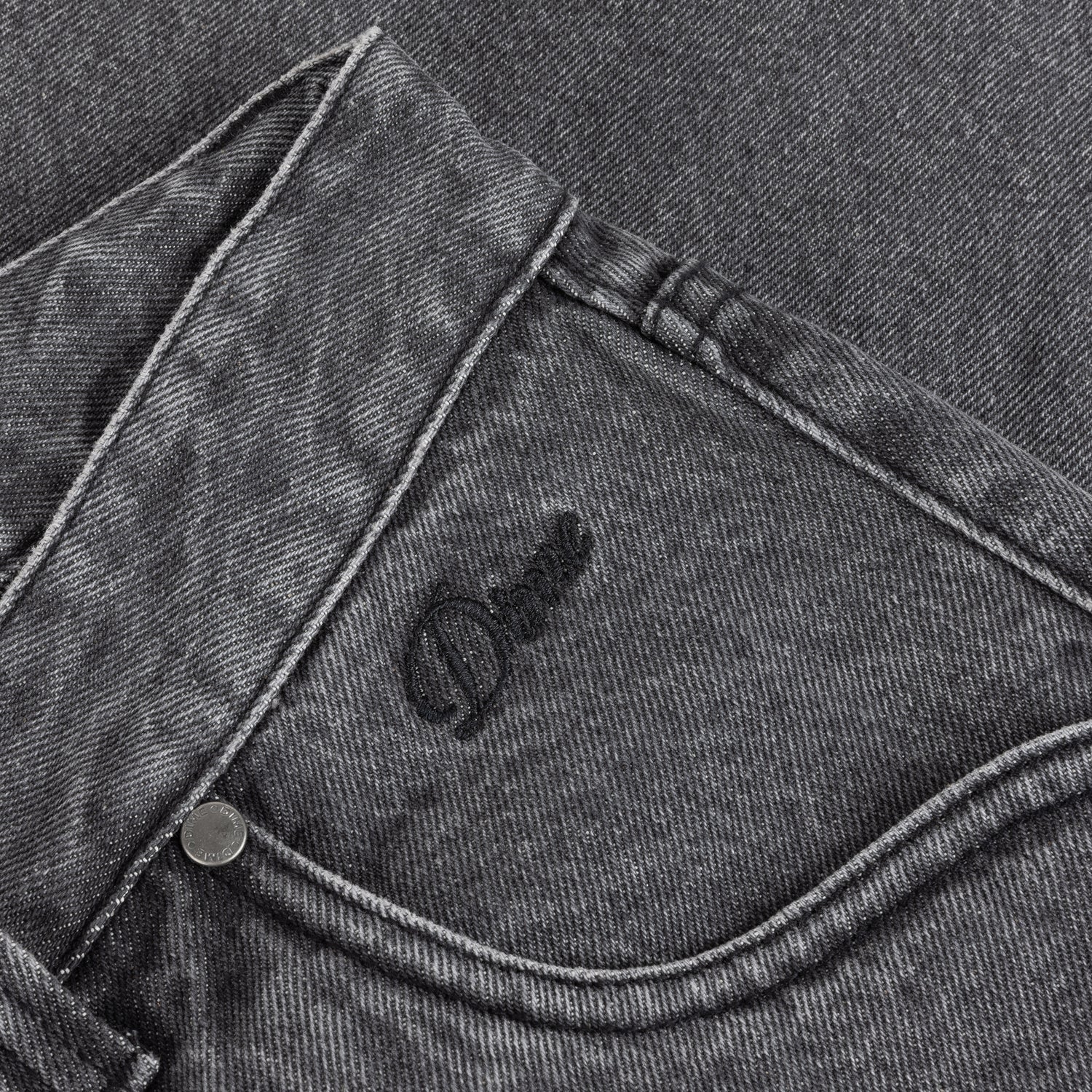 Straight Denim Jeans, Faded Black