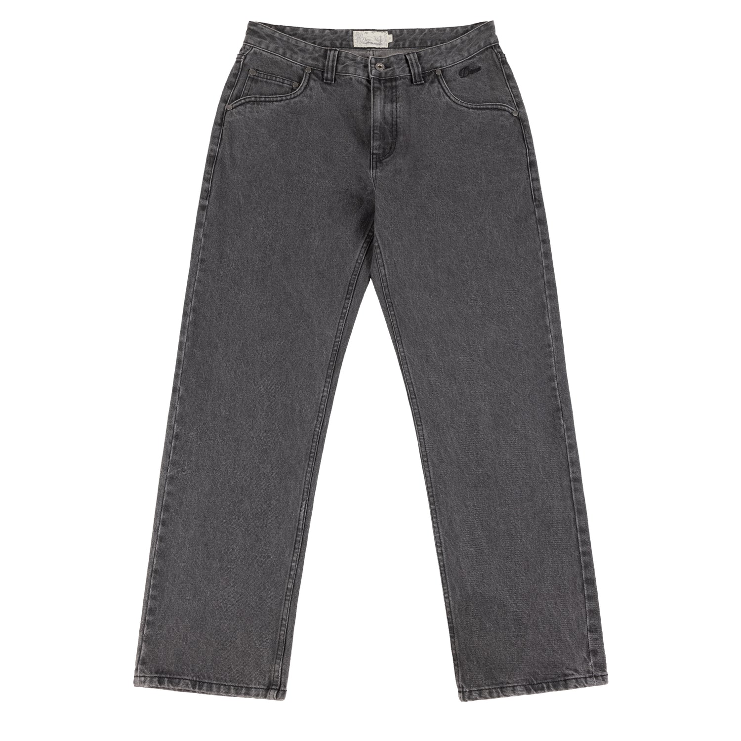 Straight Denim Jeans, Faded Black