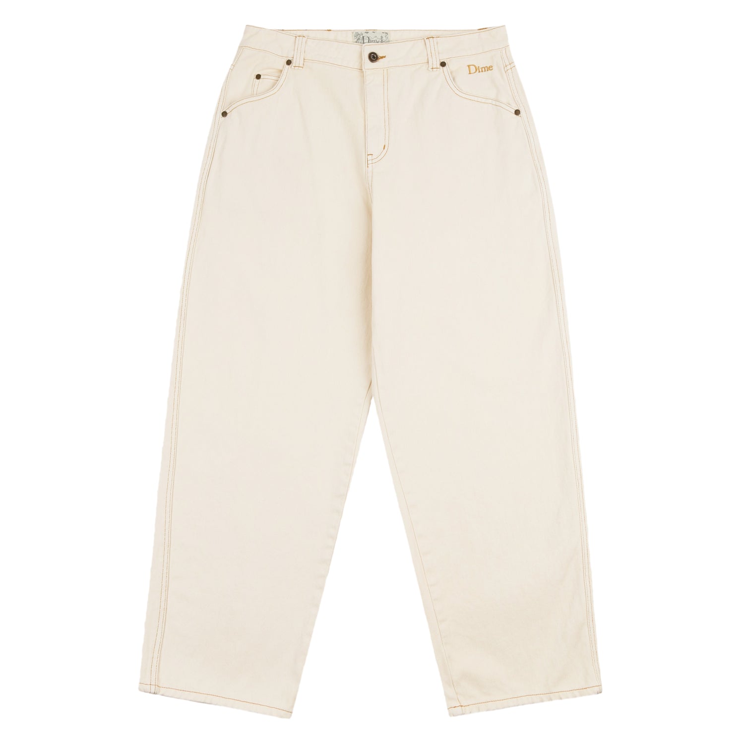Classic Baggy Denim Pants, Warm White
