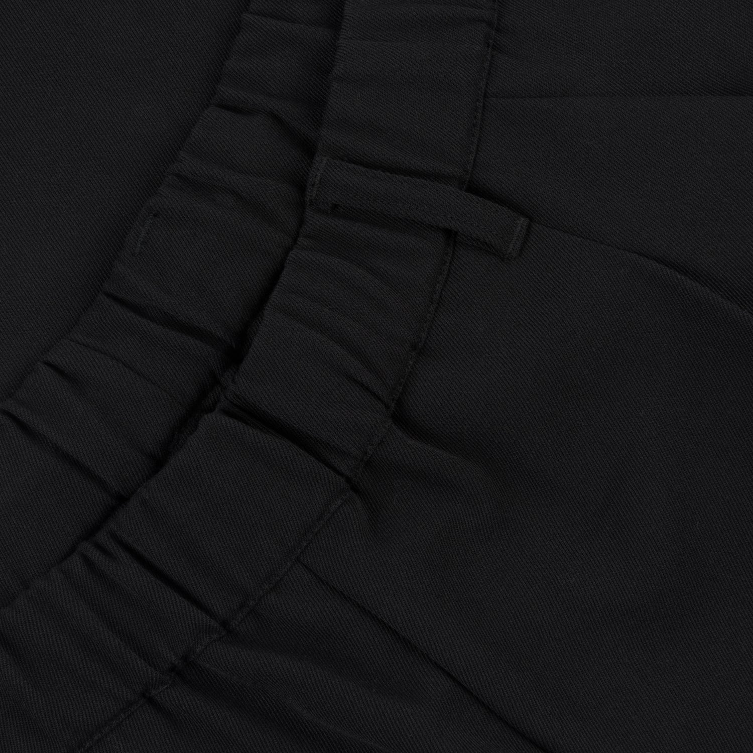 Pleated Twill Pants, Black