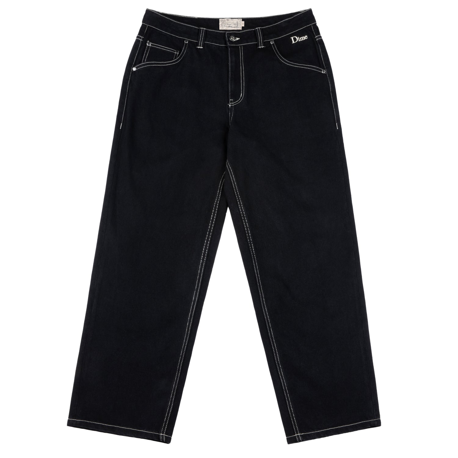 Classic Relaxed Denim Pants, Black / Contrast Stitch