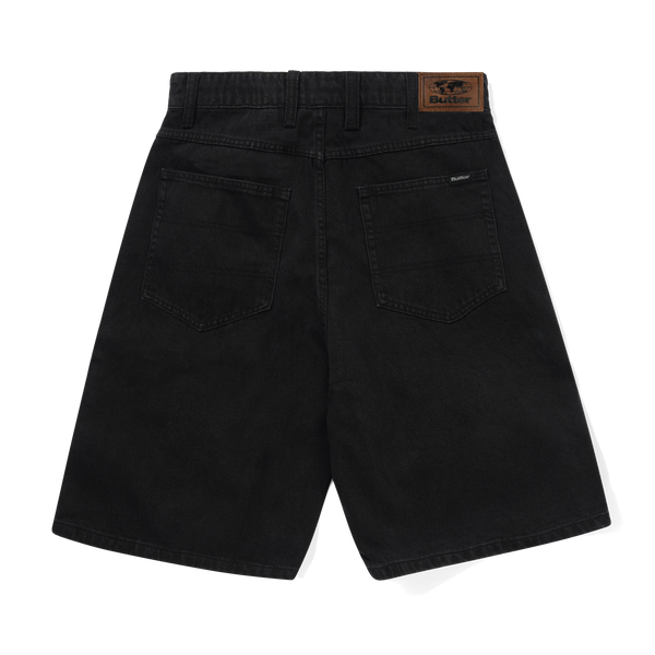Butter Goods Baggy Denim Shorts, Flat Black