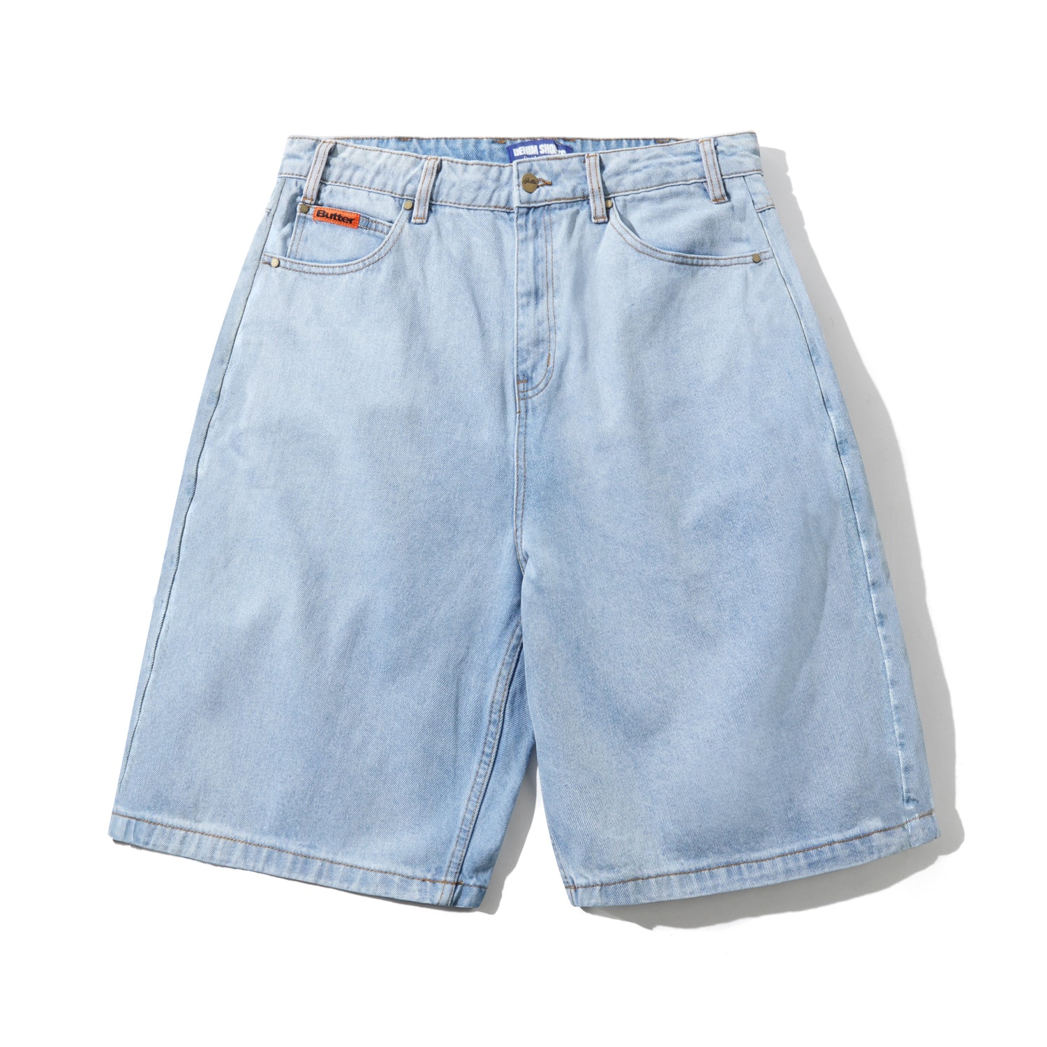 Baggy Denim Shorts, Light Blue