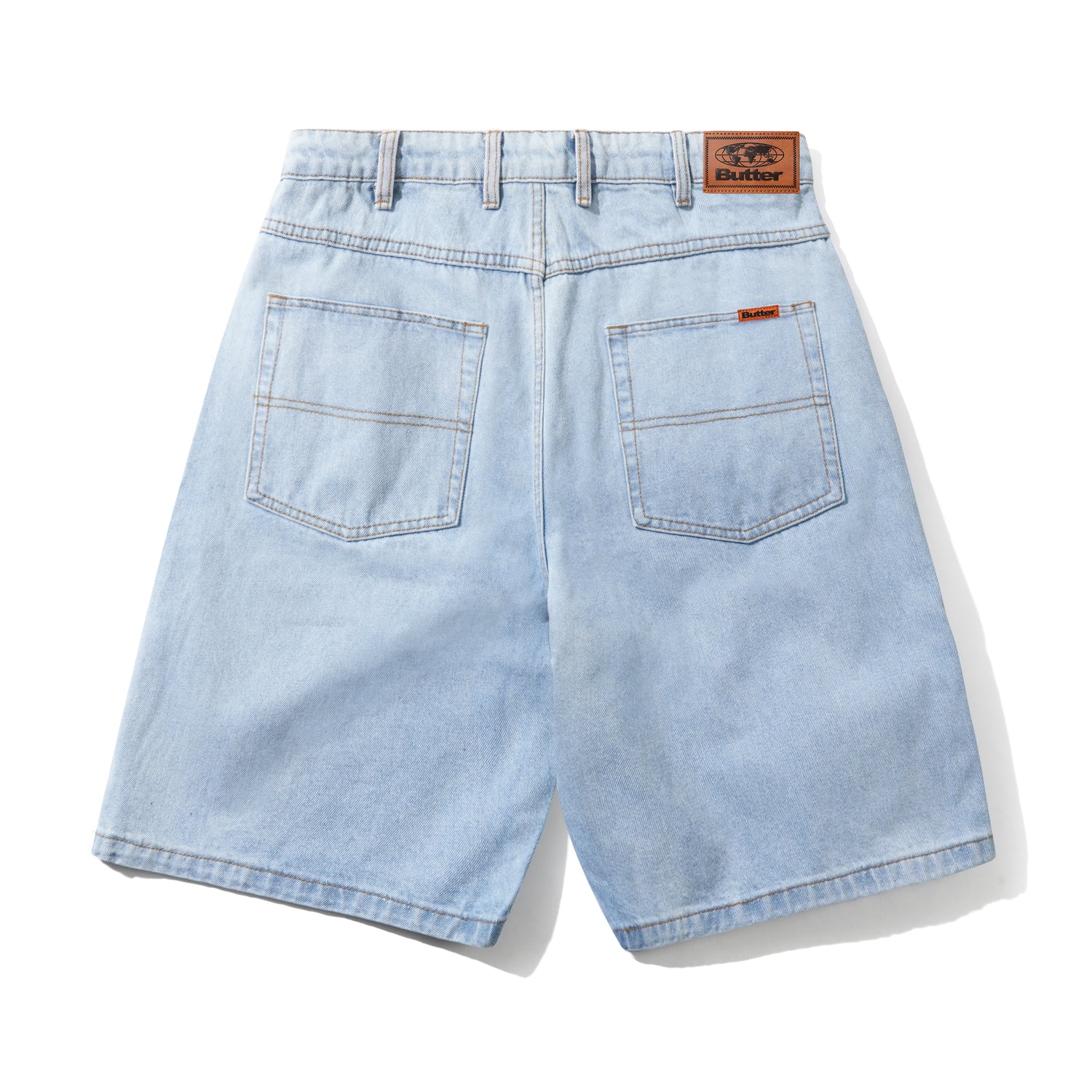Baggy Denim Shorts, Light Blue