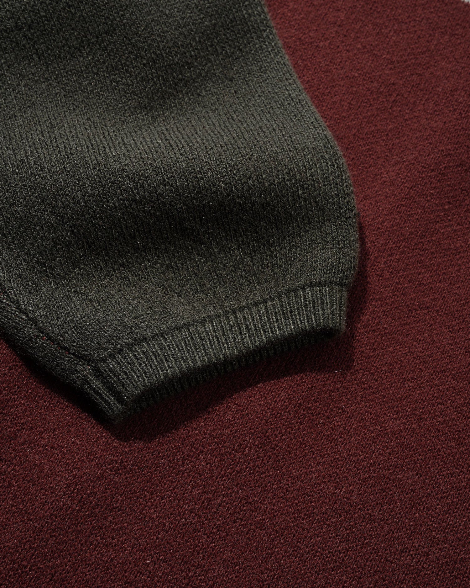 Bank Knit Sweater, Charcoal / Burgundy
