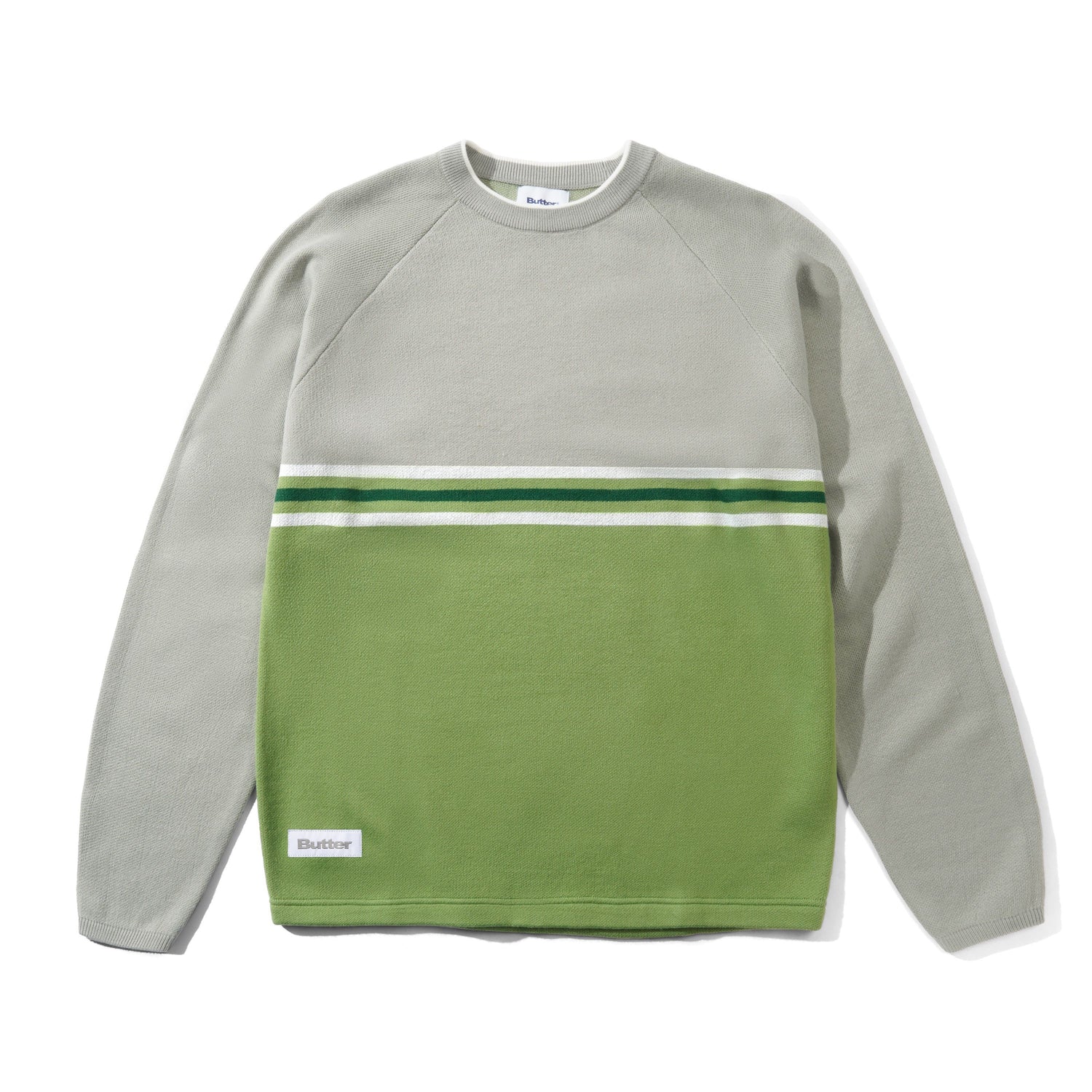 Bank Knit Sweater, Grey / Green