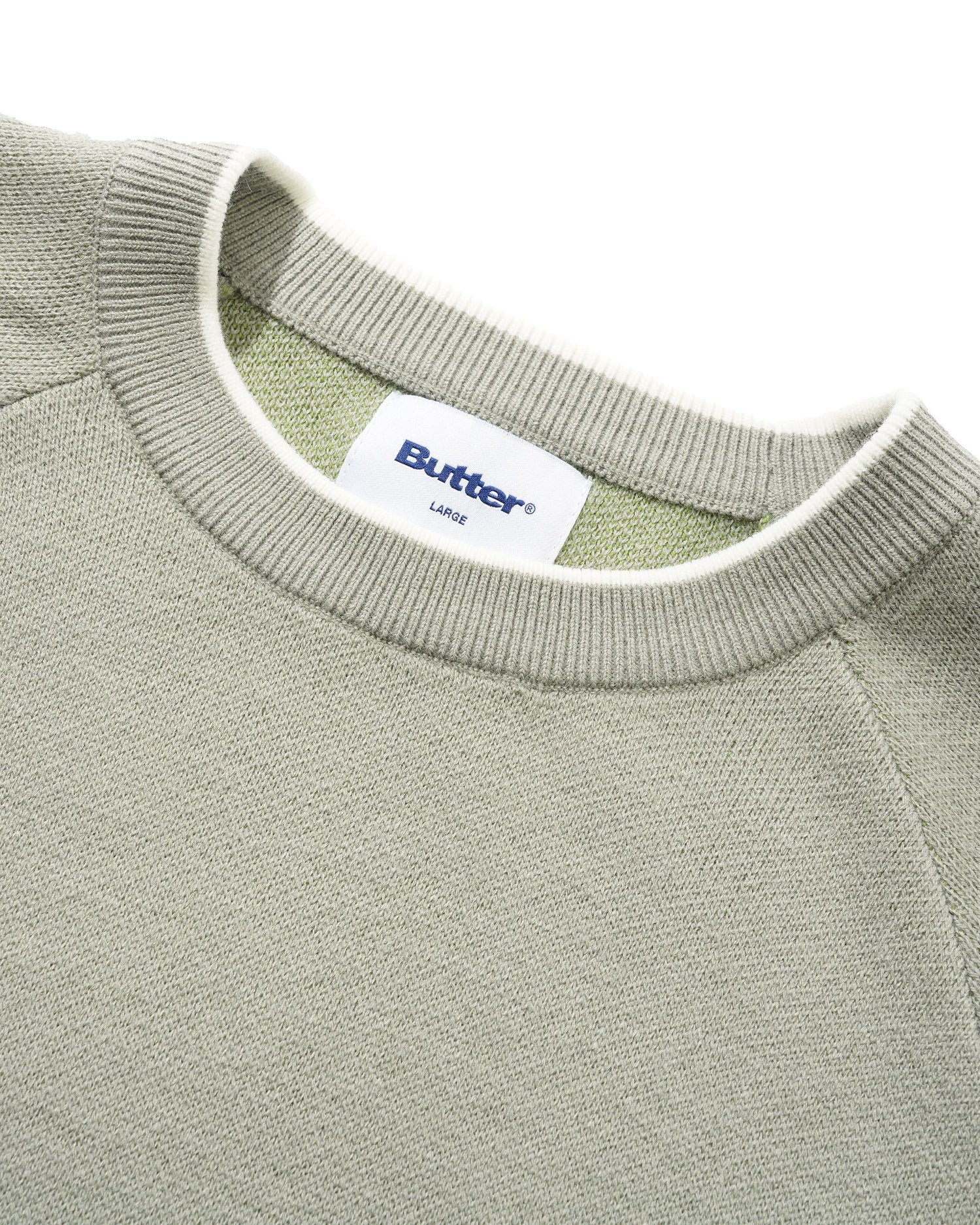 Bank Knit Sweater, Grey / Green