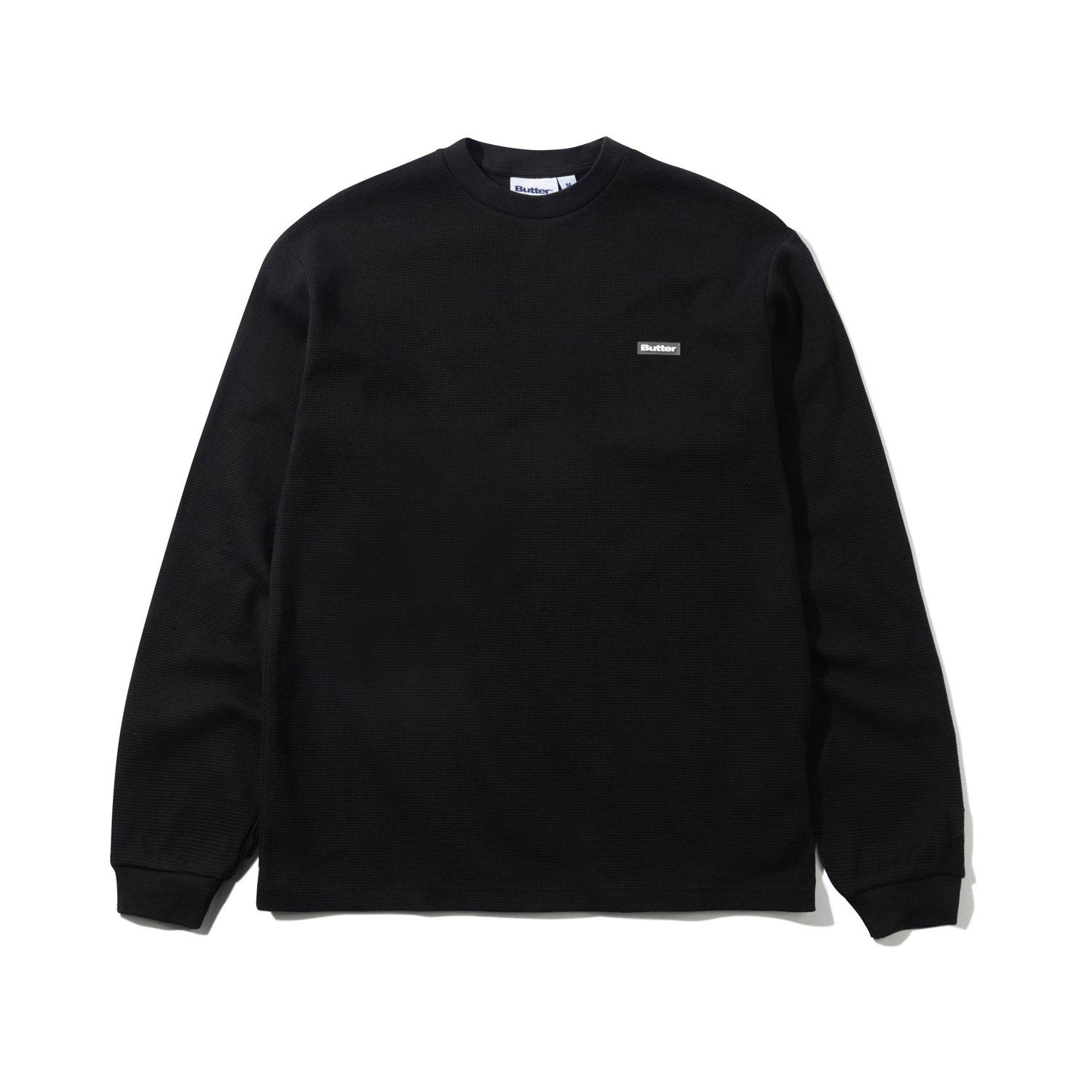 Basic Waffle L/S Tee, Black