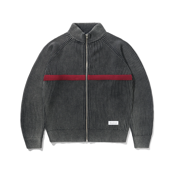 Butter Goods Bleach Zip-Thru Knit, Navy