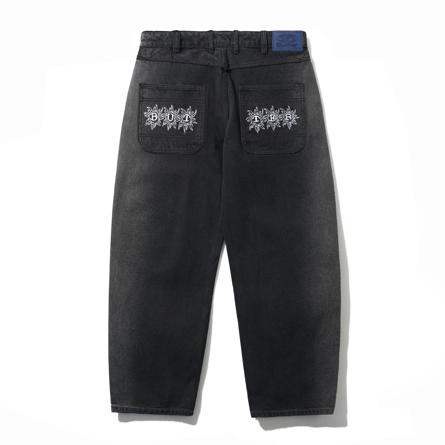 Bronco Denim Jeans, Washed Black