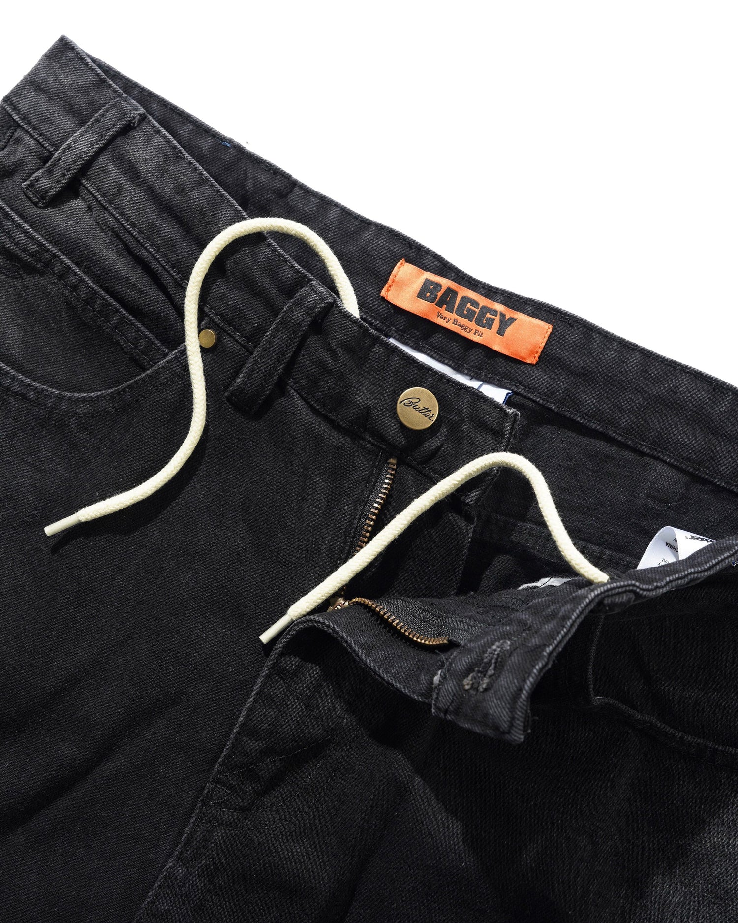 Bronco Denim Jeans, Washed Black