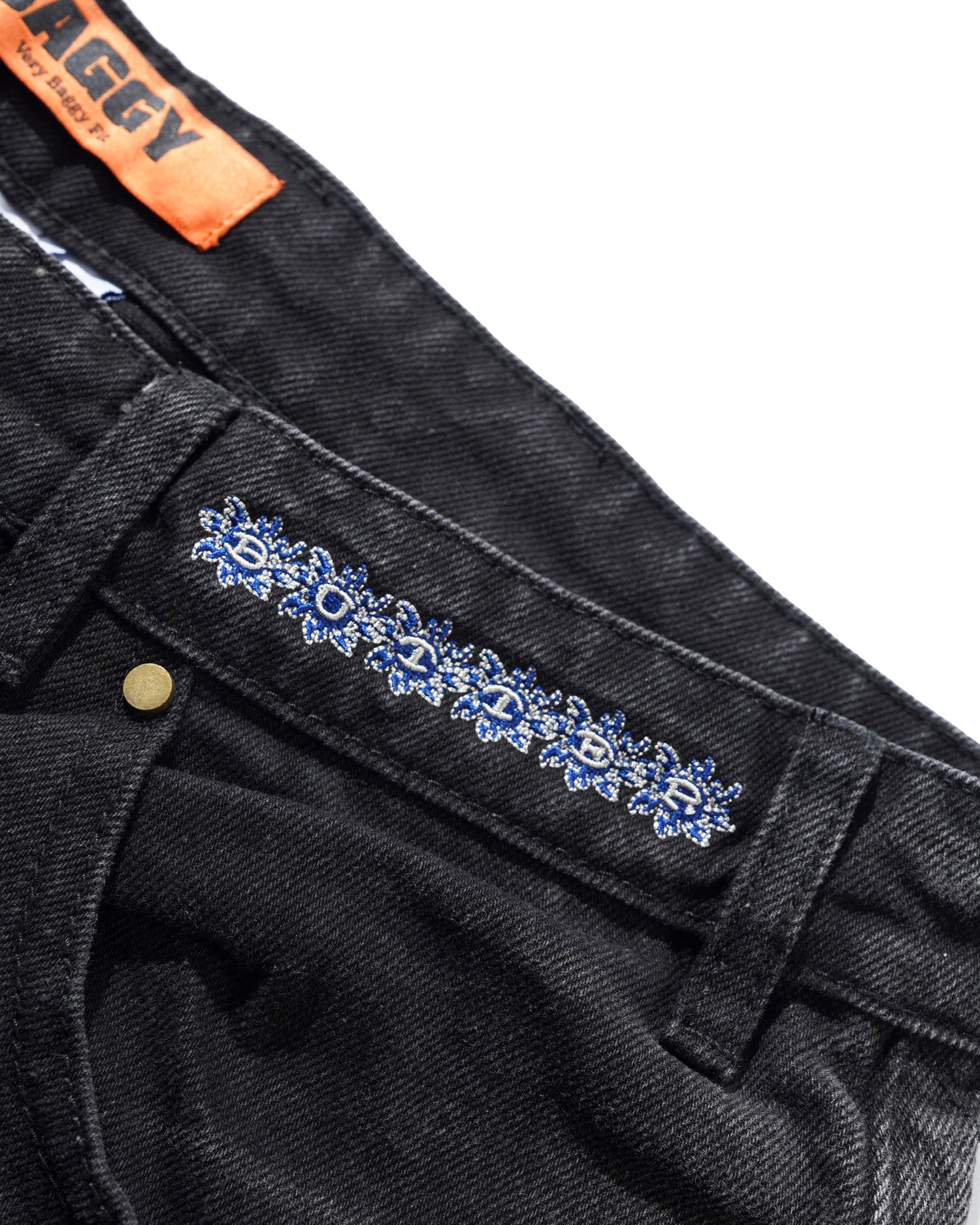 Bronco Denim Jeans, Washed Black