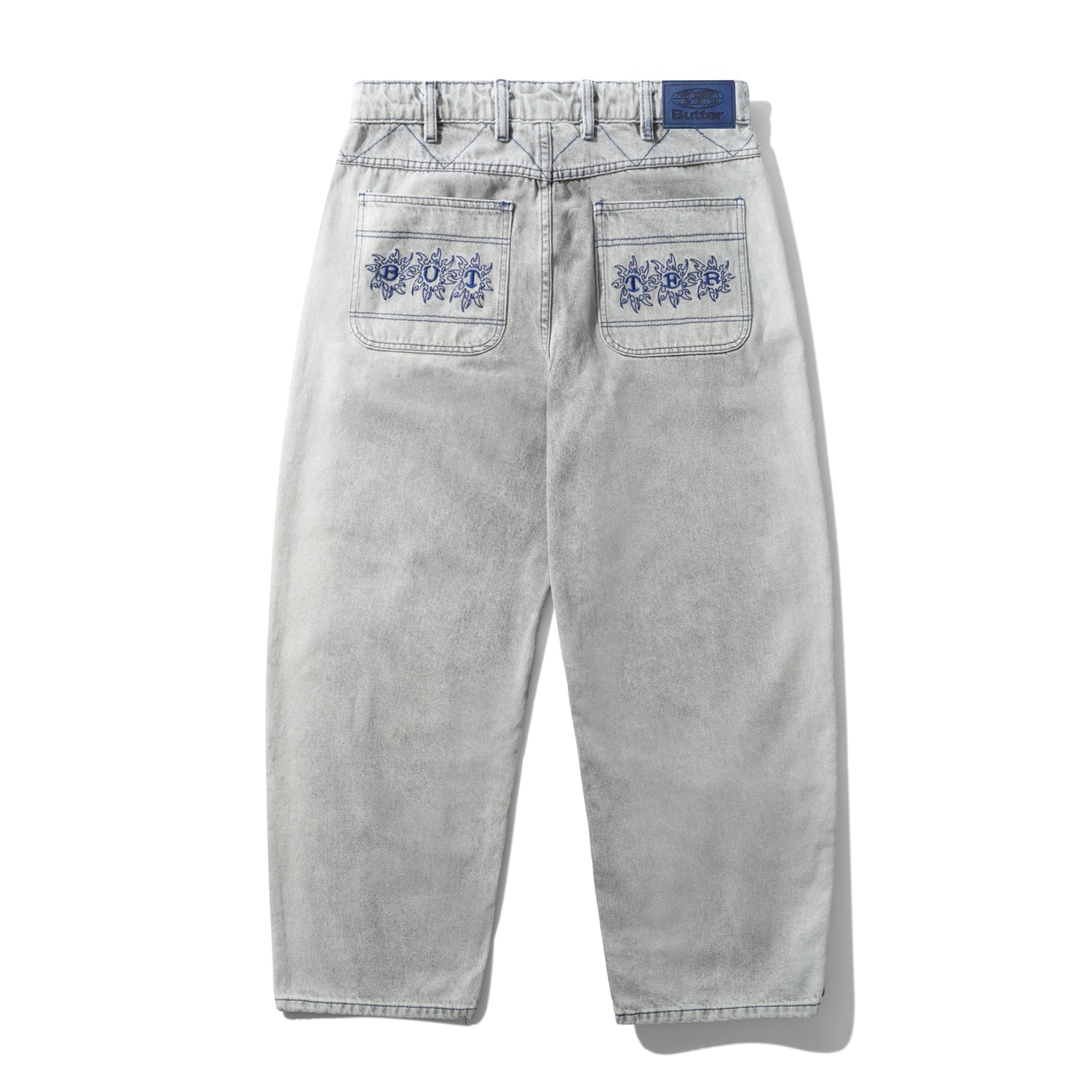 Bronco Denim Jeans, Washed Grey
