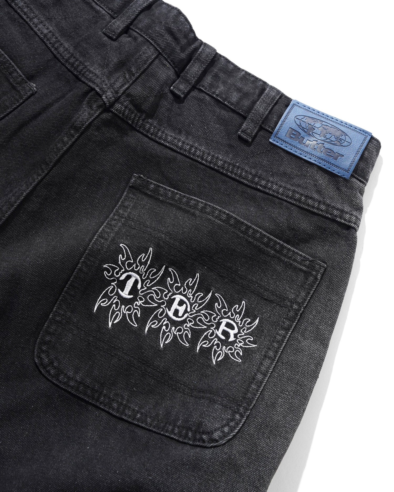 Bronco Denim Shorts, Washed Black