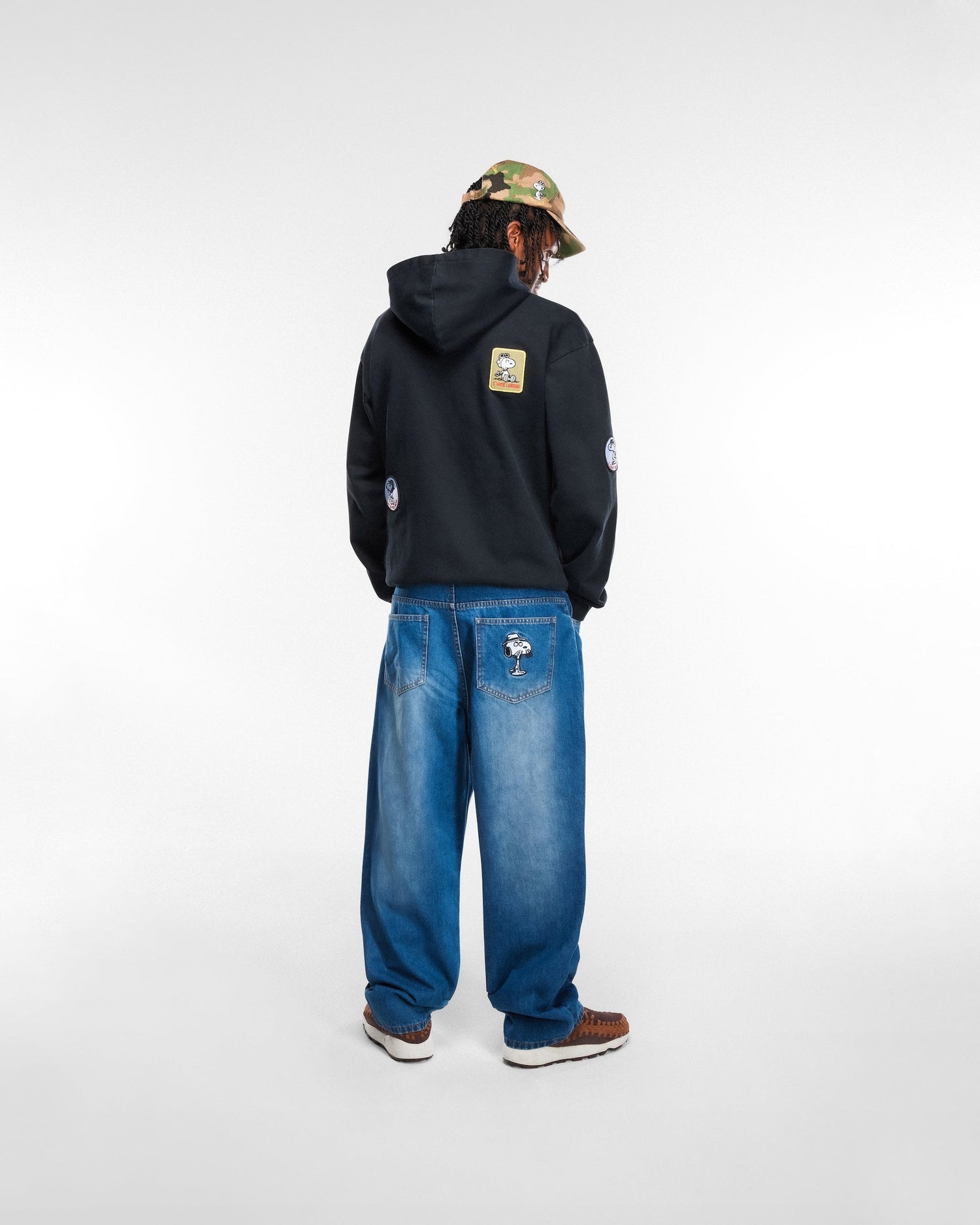 Patches Zip-Thru Hood, Washed Black