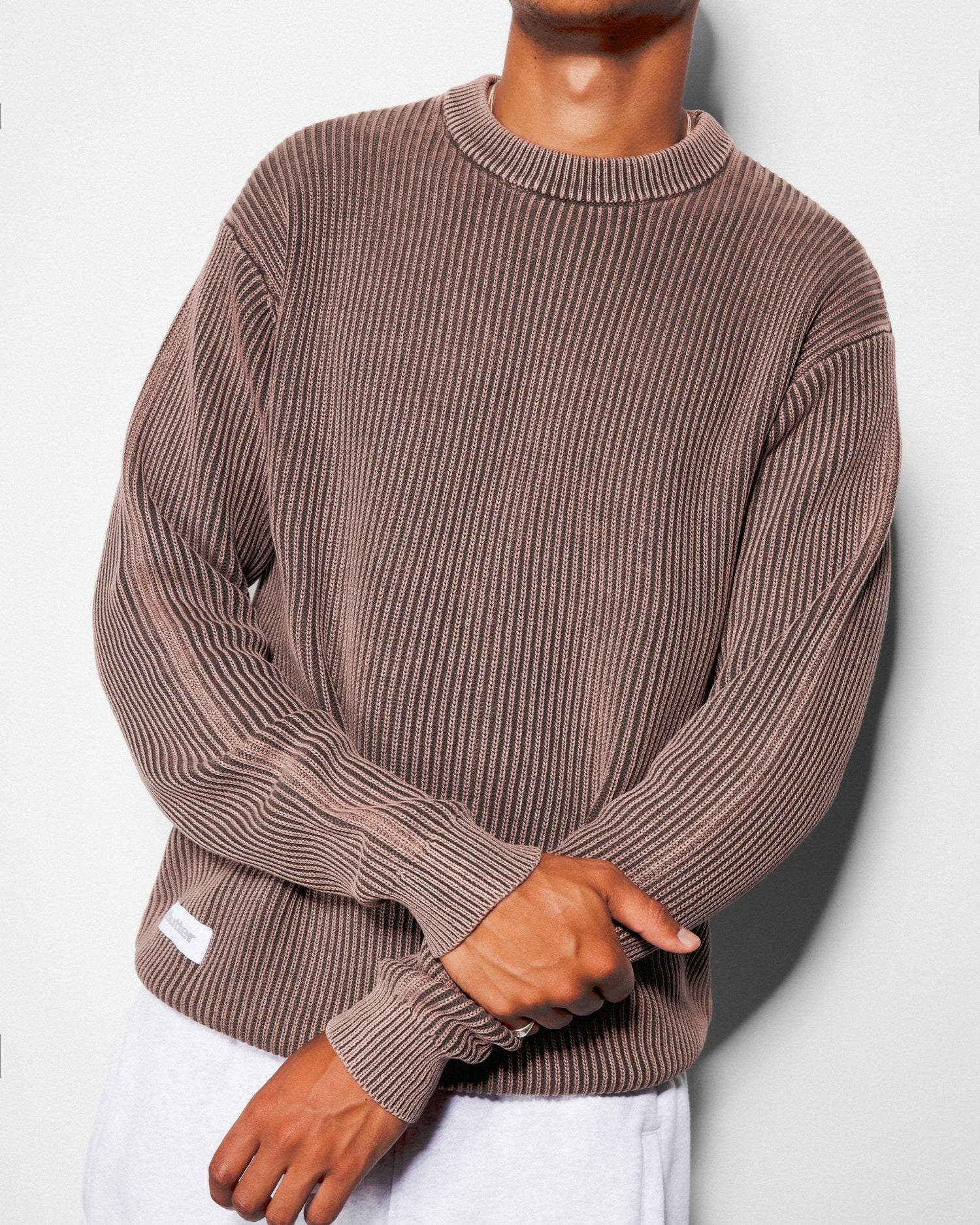 Bleach Knit Sweater, Brown
