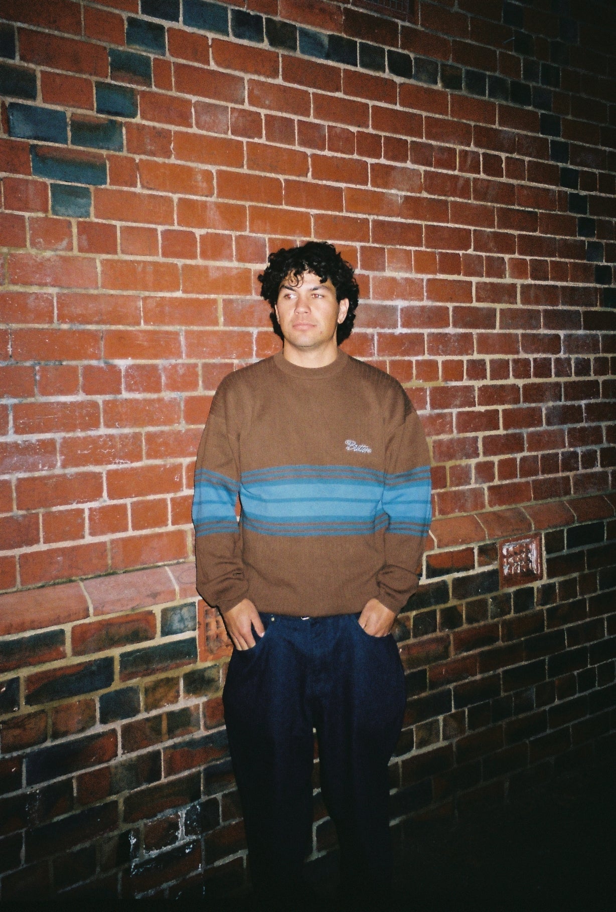 Crest Knit Sweater, Ocean