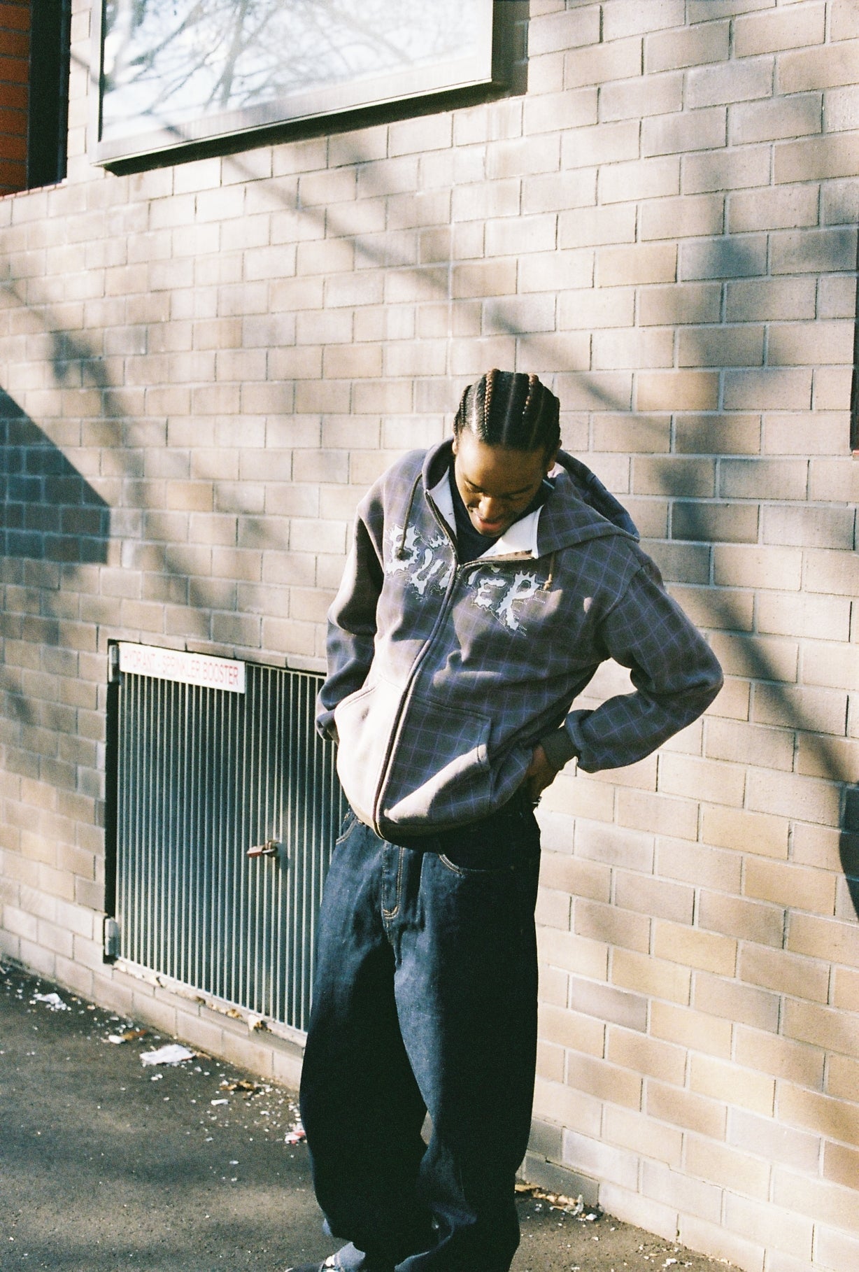 Wide Cut Denim Jeans, Tinted Blue Wash