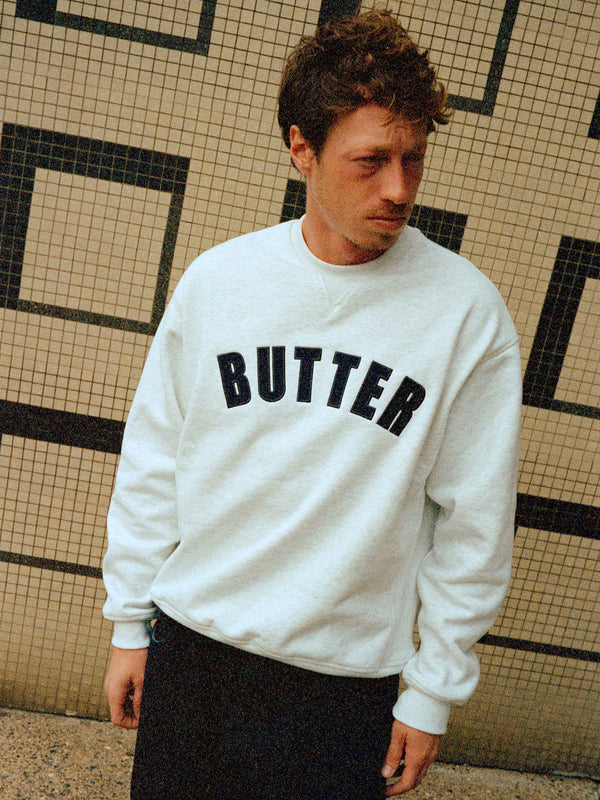 Butter Goods Arc Applique Crewneck, Black