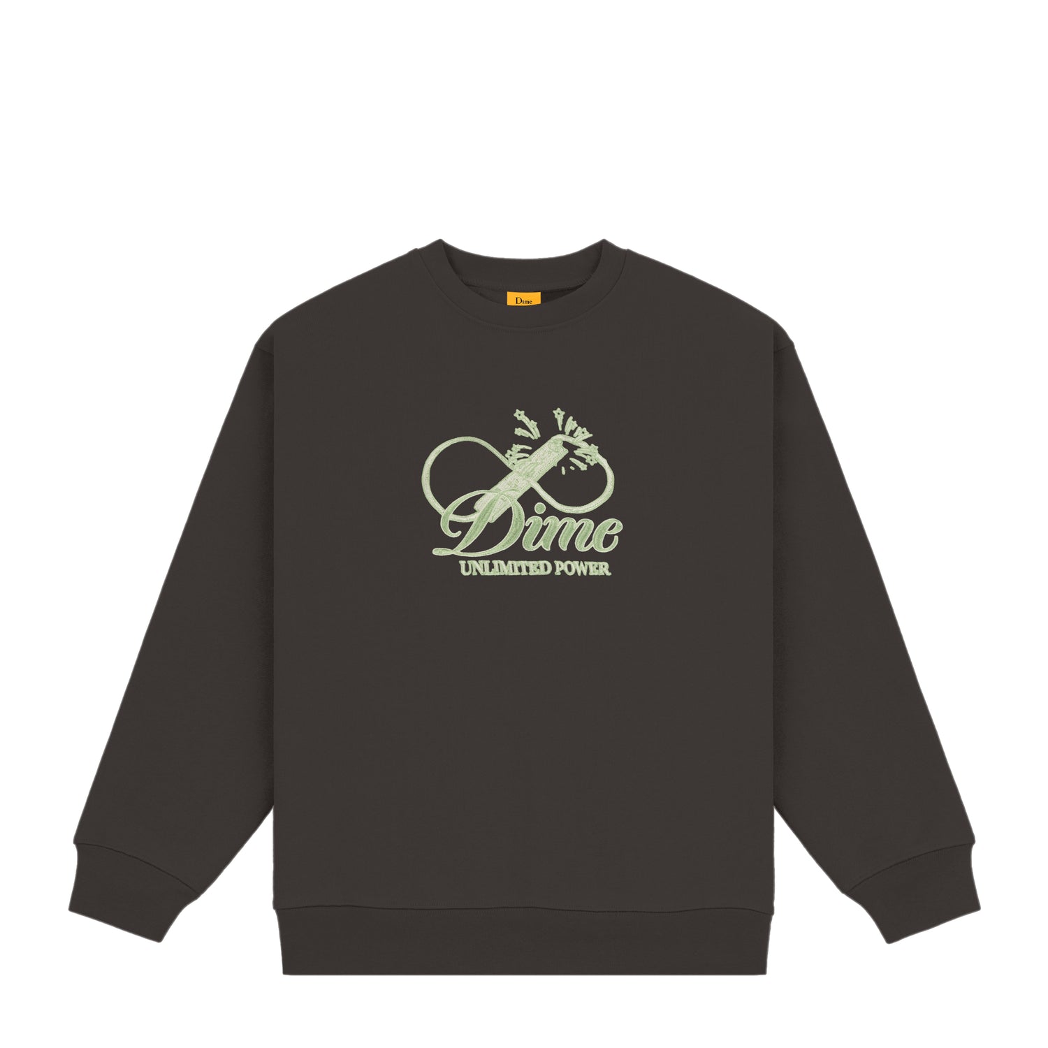 Cursive Power Crewneck, Vintage Black