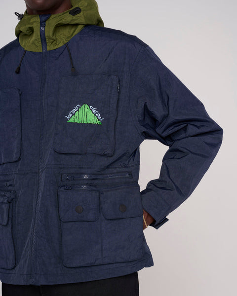 Cropped Hunting Jacket, Navy - Main Image