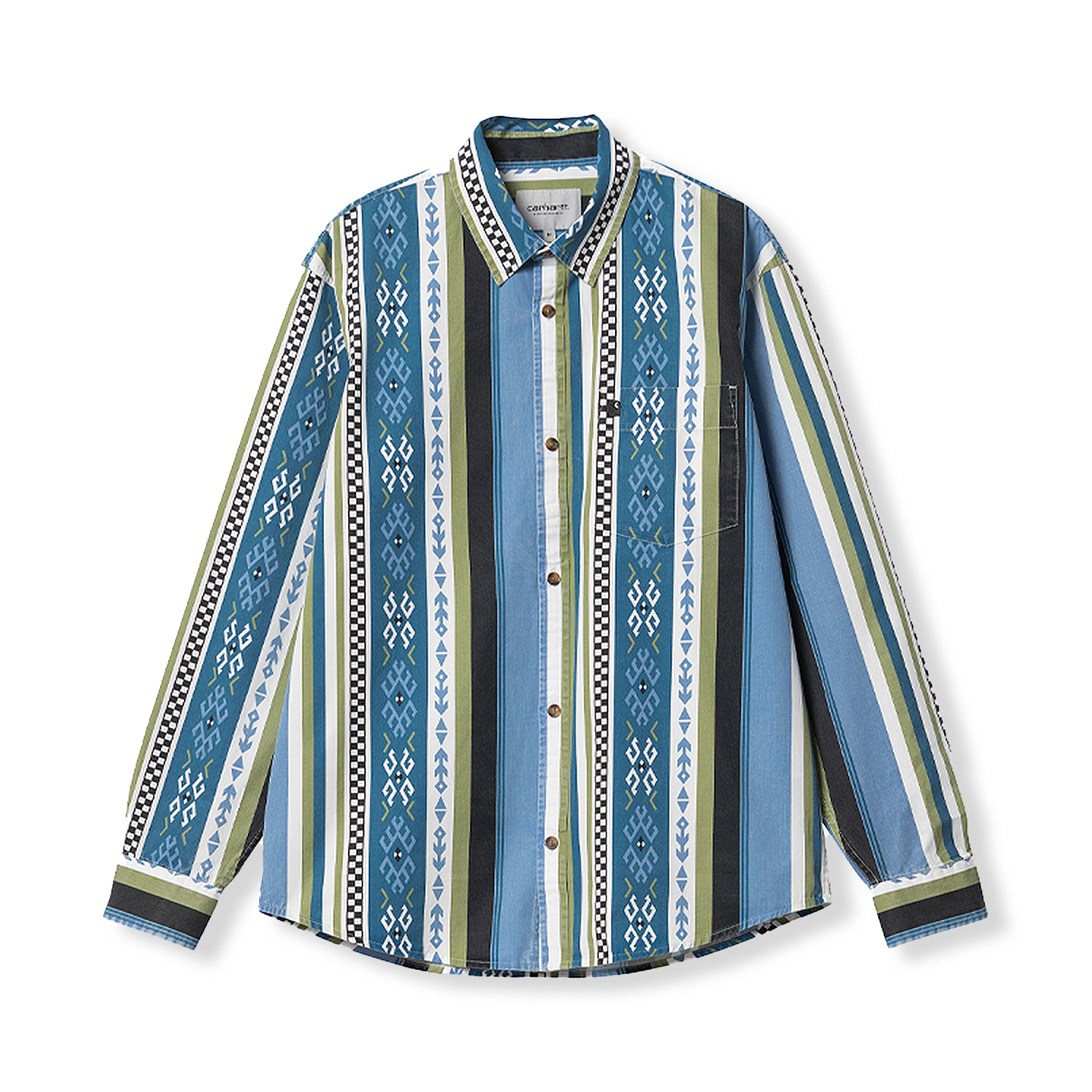 Coba Stripe Shirt, Piscine / Black Moon