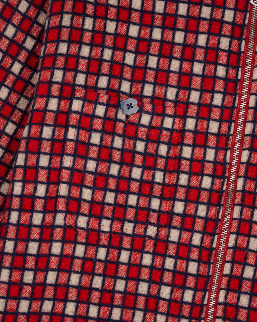 Check Mate Flannel Zip Shirt, Red