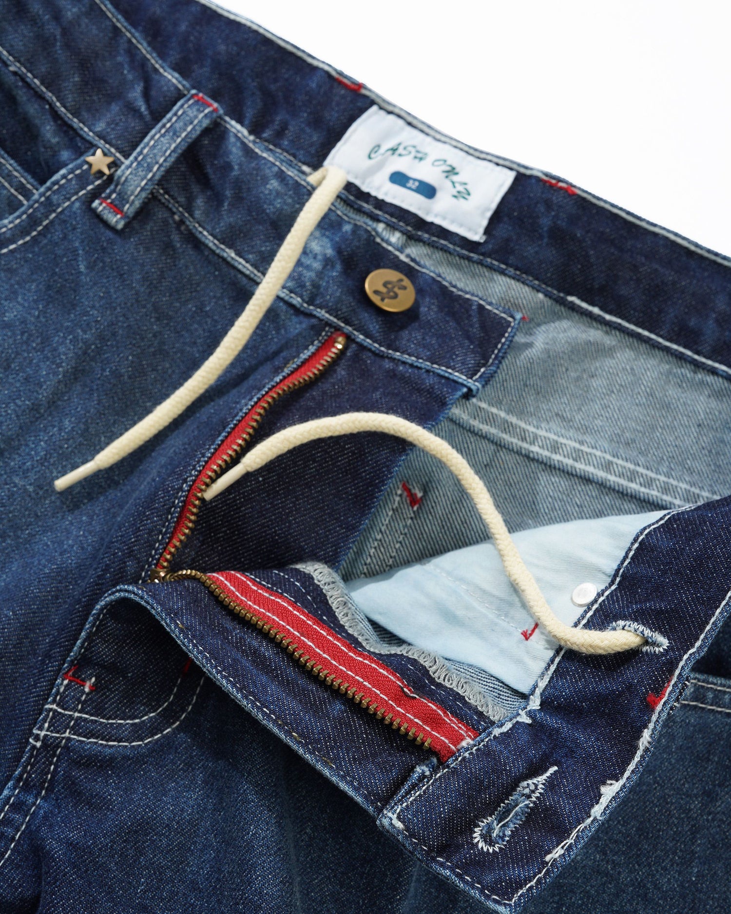 Company Denim Jeans, Distress Washed Slub Blue