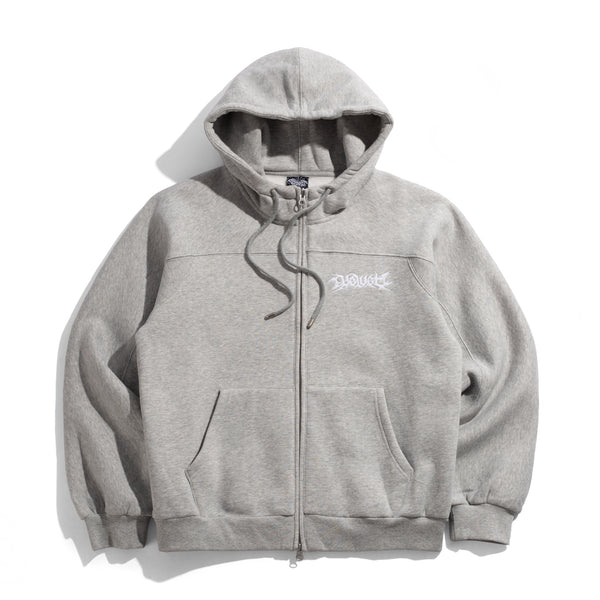 Velvet Panel Pullover Hood,Grey