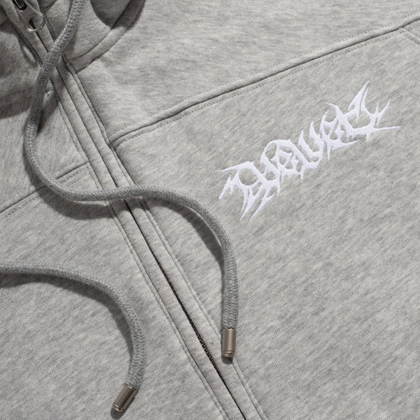 Velvet Panel Pullover Hood,Grey