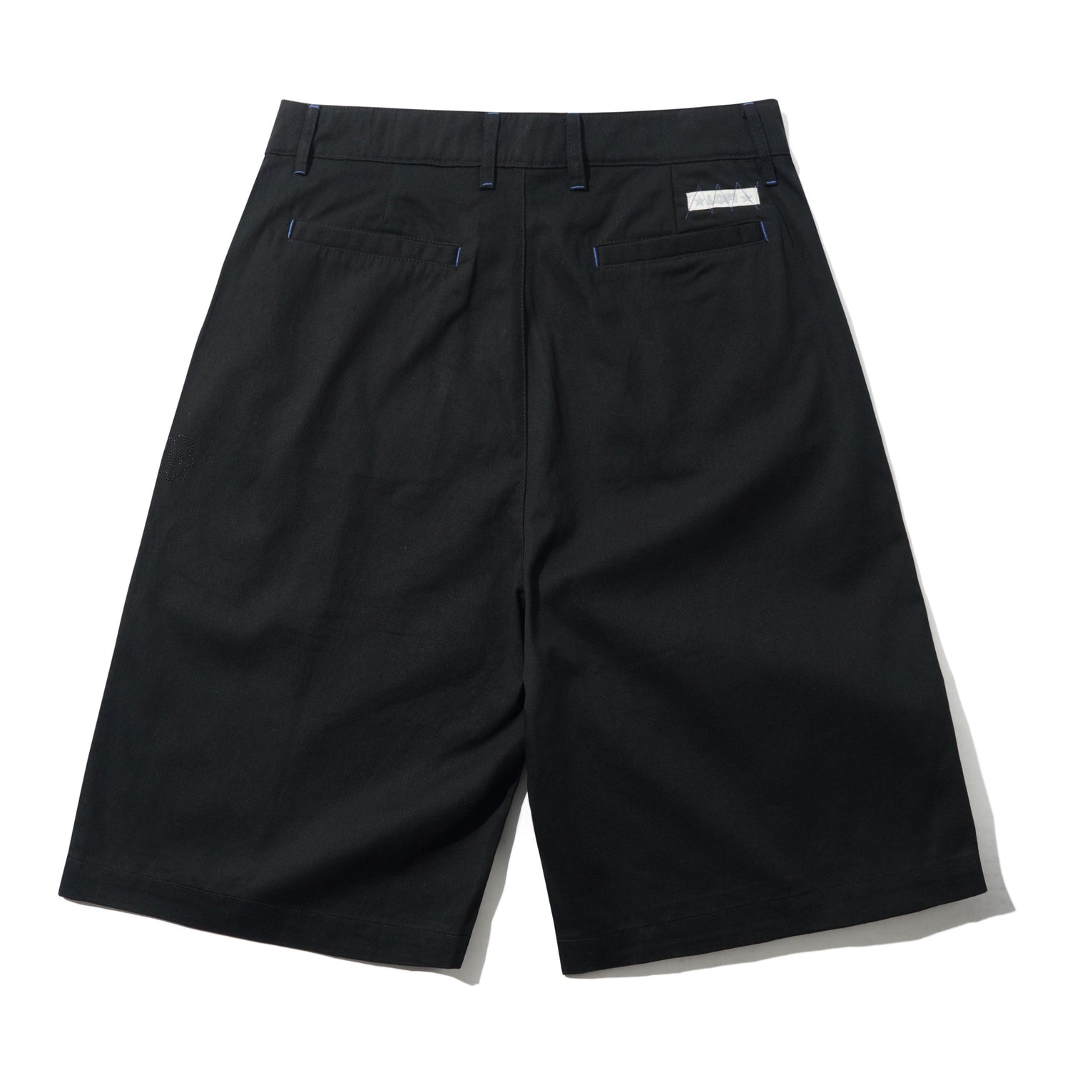 Cotton Pleated Shorts, Black