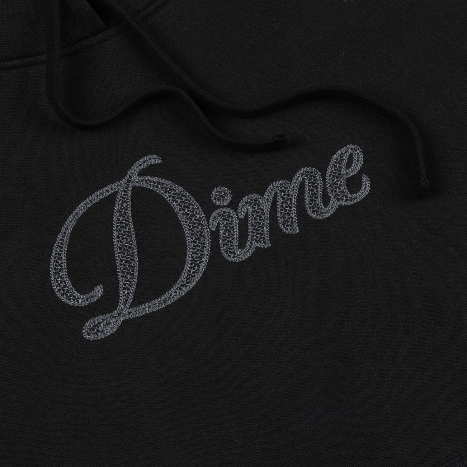 Cursive Logo Pullover Hood, Black