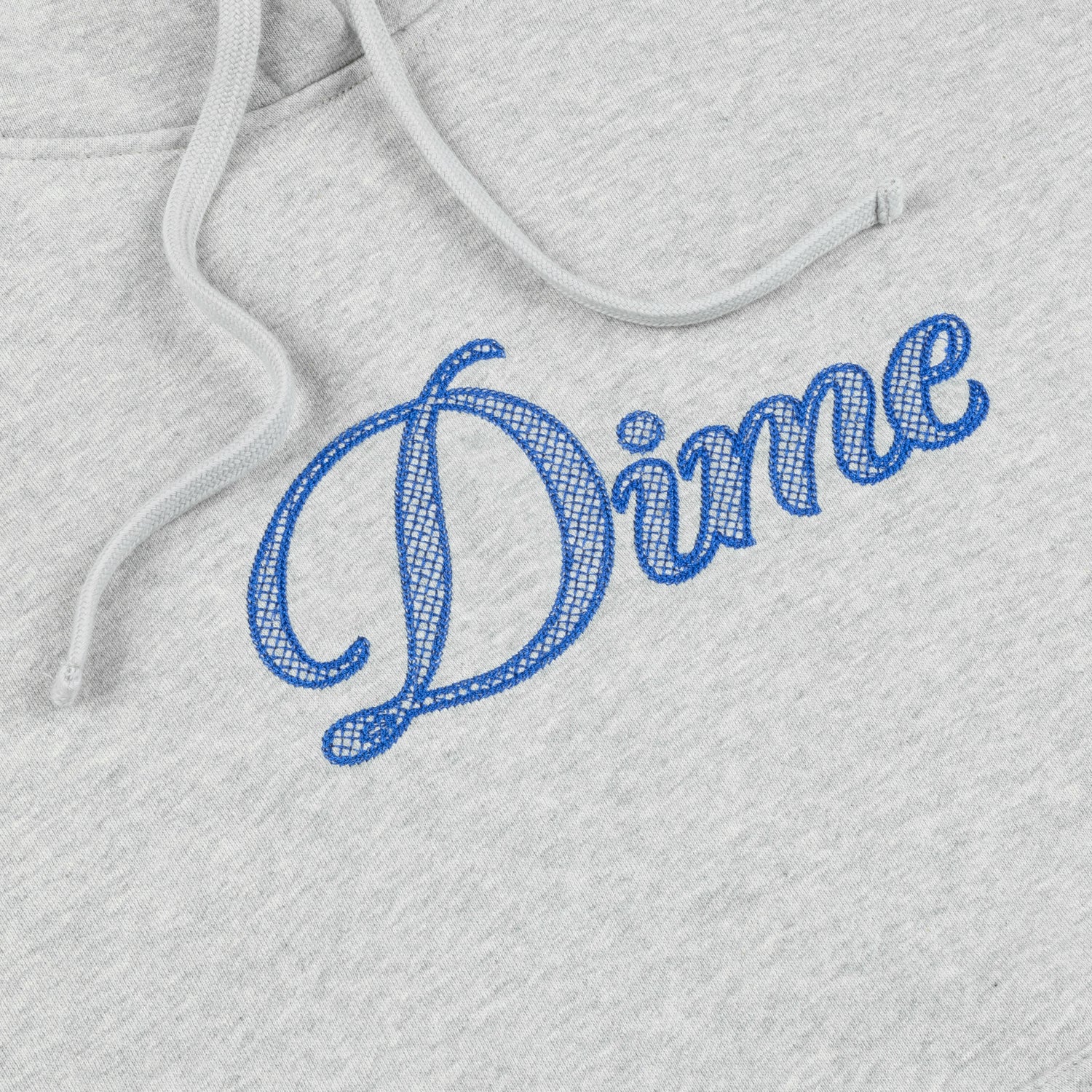 Cursive Logo Pullover Hood, Heather Grey