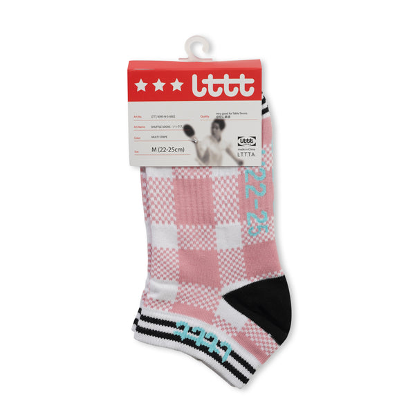 LTTT Shuffle Socks, Pink Check