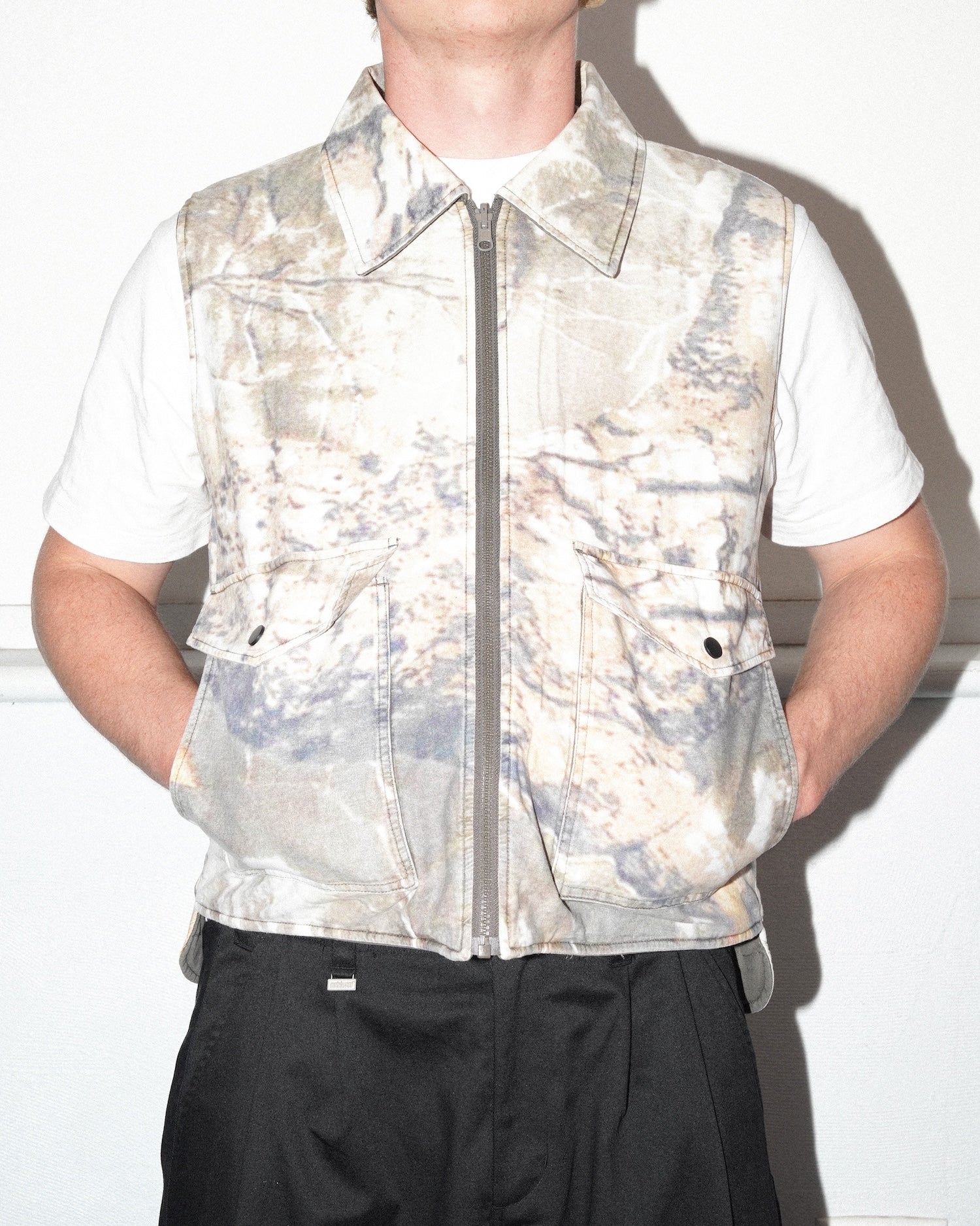 Poly Filled Reversible Vest, Fatigue Green