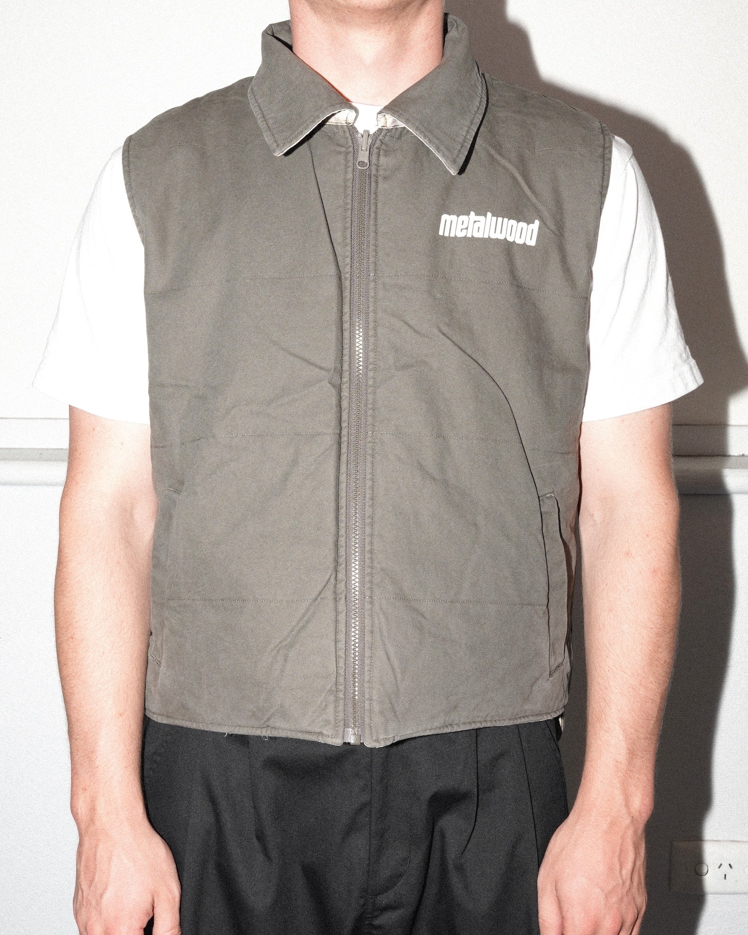 Poly Filled Reversible Vest, Fatigue Green