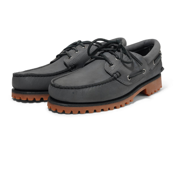 Timberland Authentics 3-Eye Classic Boat Shoe, Dark Grey Nubuck
