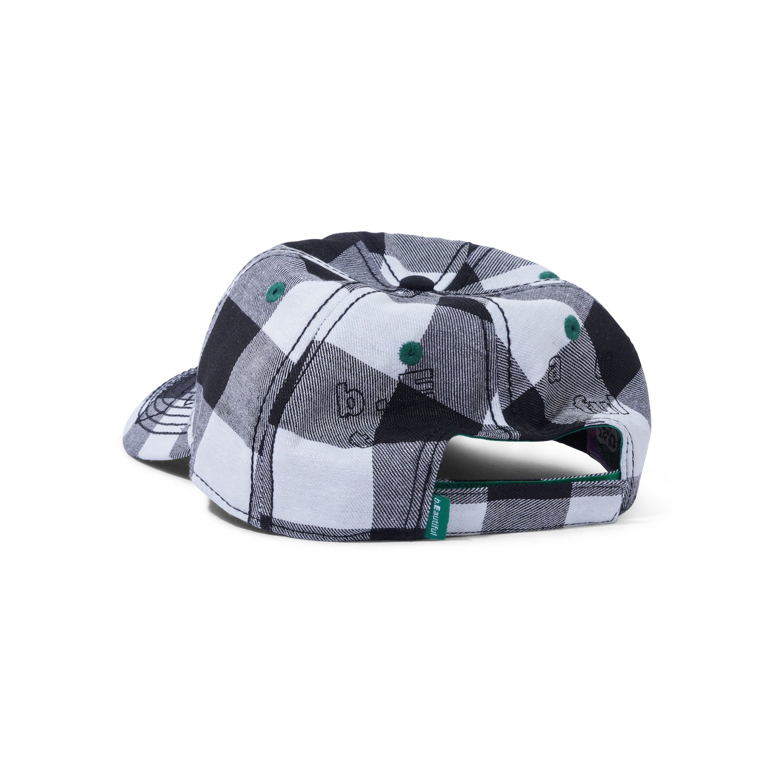 Vapor 6 Panel Hat, Buffalo Check Black / White