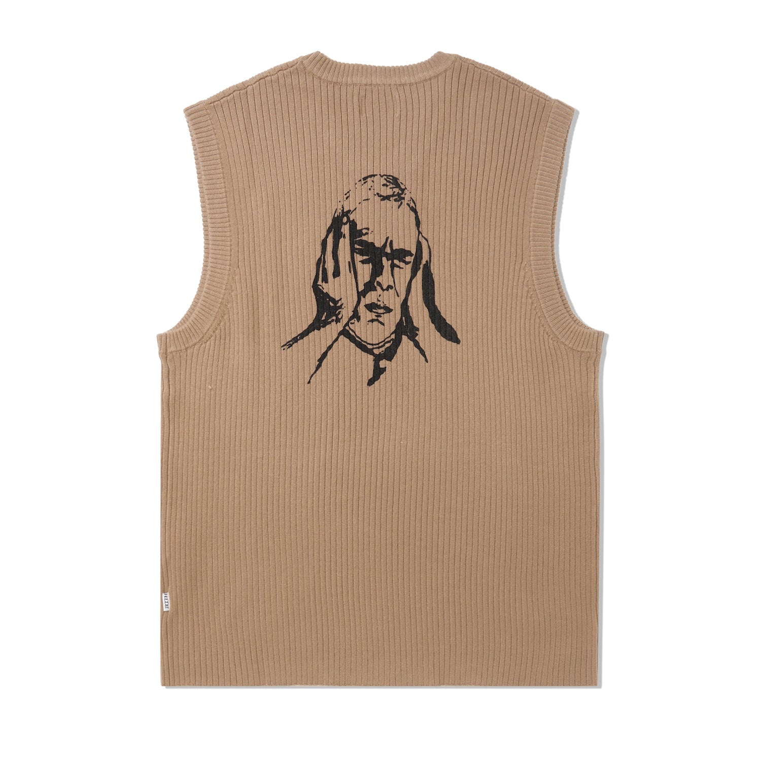 Ribbed Knit Vest, Sand