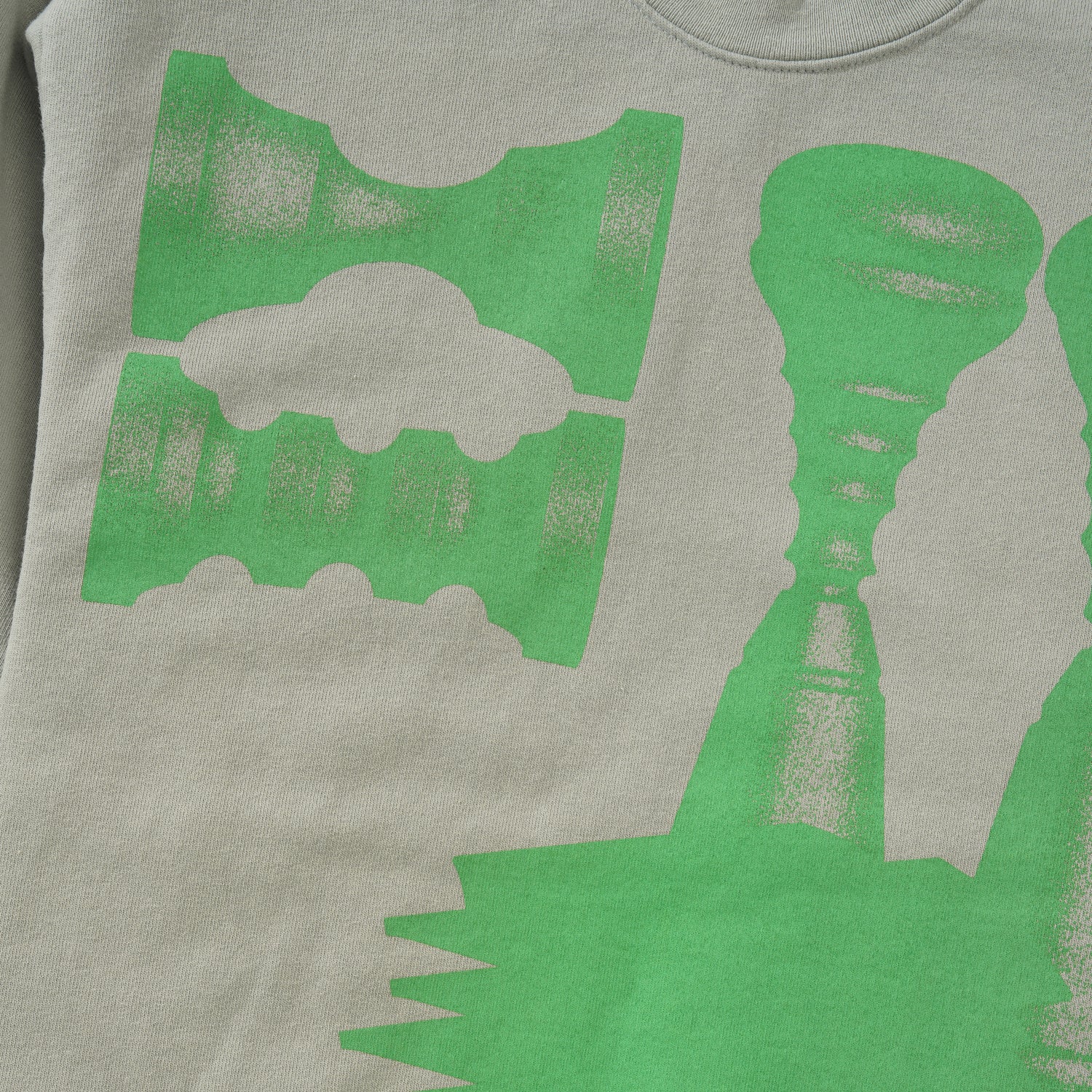 b.Eautiful x Kenichi Kuromaru Shadow Crewneck Sweatshirt, Sage