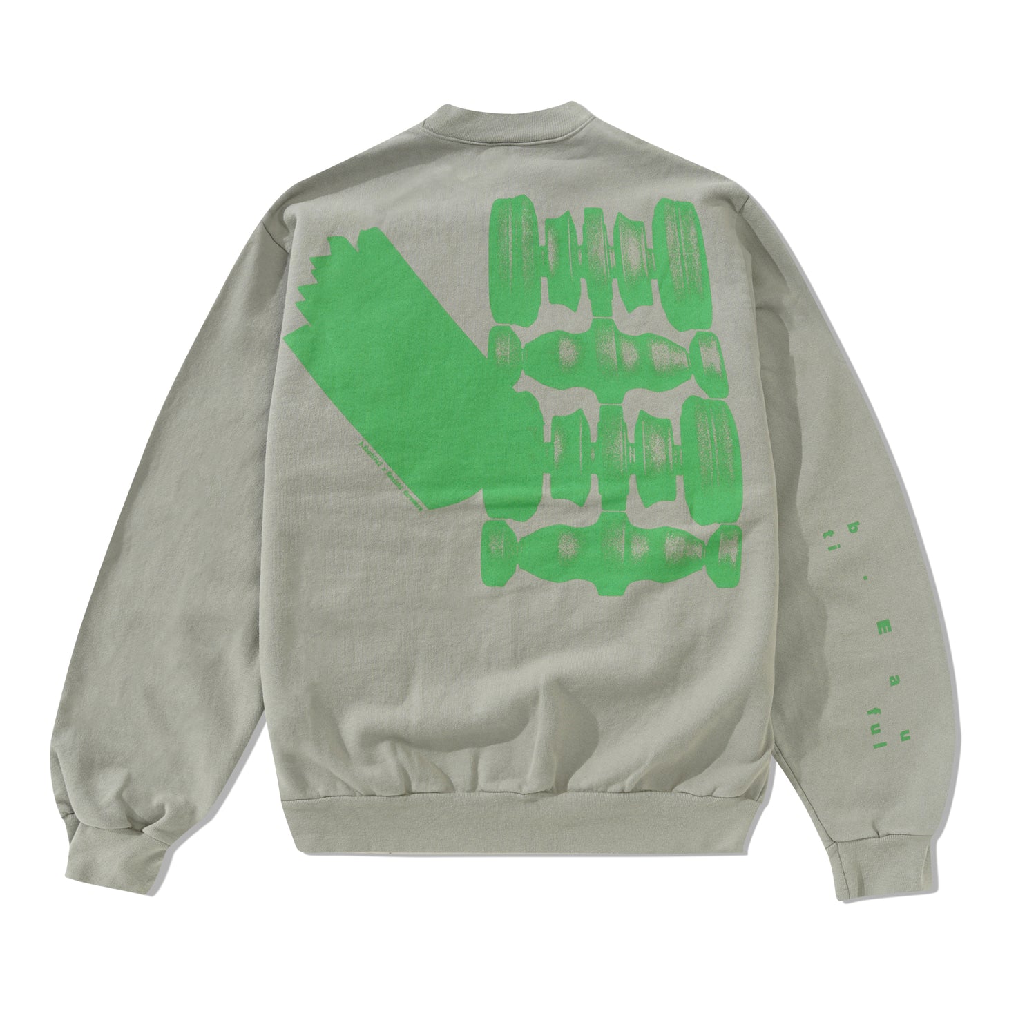 b.Eautiful x Kenichi Kuromaru Shadow Crewneck Sweatshirt, Sage